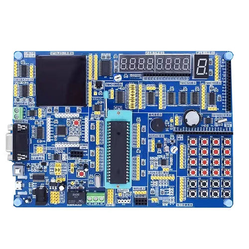 51 MCU Development Board STC89C516 + STM8S105C Dual Core AVR Learning Board + Touchable Color LCD + Motor + AD DA + 51 Simulator