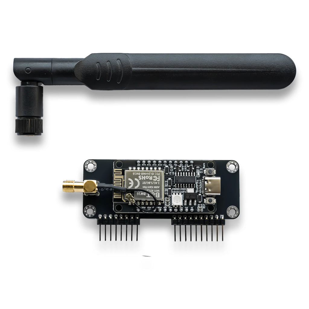 Flipper Zero Dual-Band 5GHz/2.4GHz WiFi Devboard- Preloaded Firmware, RTL8720DN (BW16) GPIO Module with 8dBi External Antenna