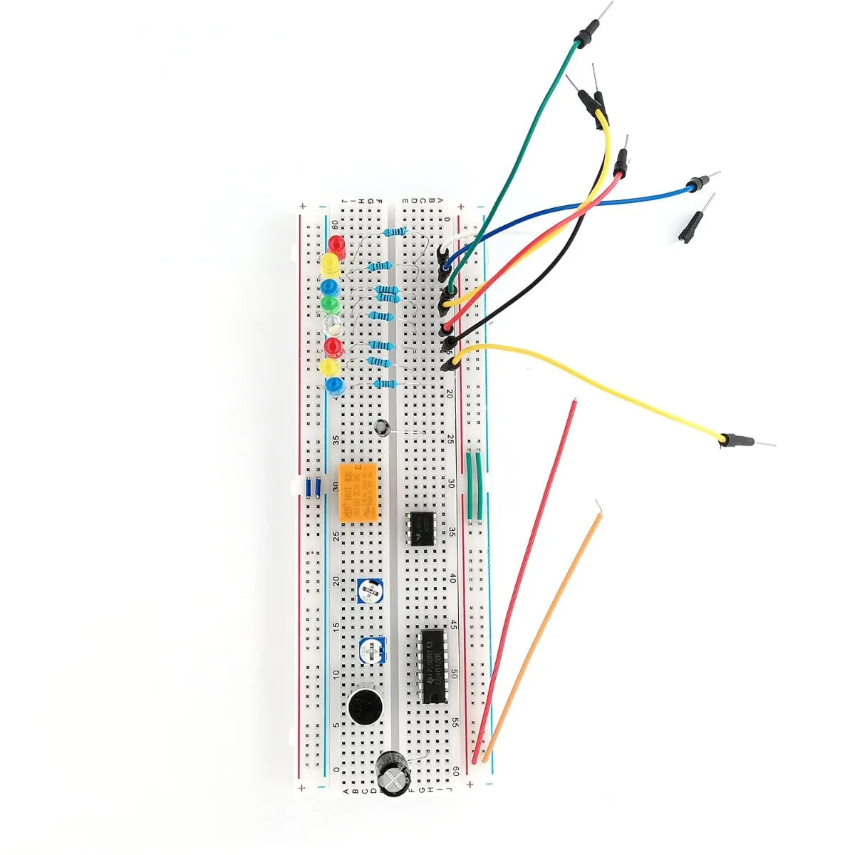 Resistor & LED Starter Kit: 600PC 30 Values 10Ω-1MΩ 1% 1/4W + 200PC 5Color 3mm&5mm LEDs Assortment w/ Tweezer