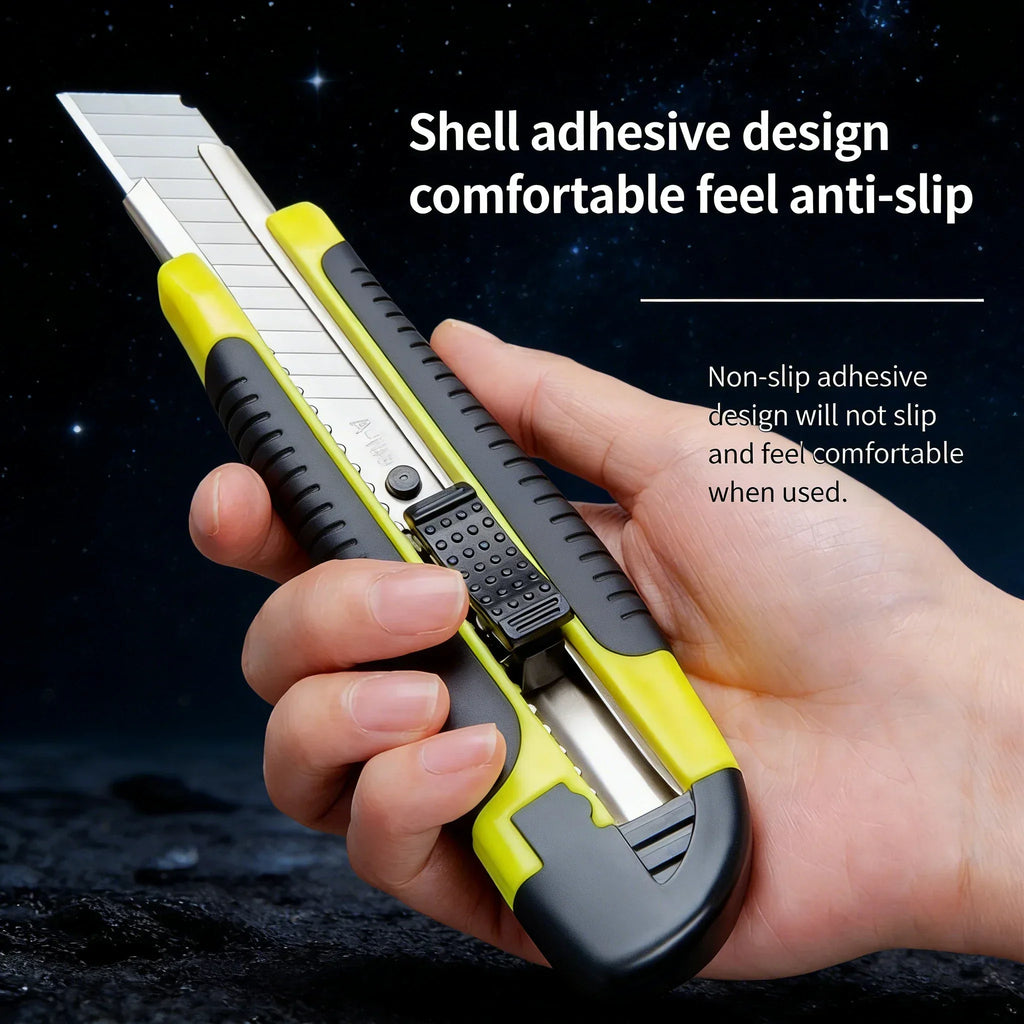 Professional Wallpaper Knife - Extra-Wide 18mm Blade with Over-Molded Grip for Secure, Heavy-Duty Cutting
